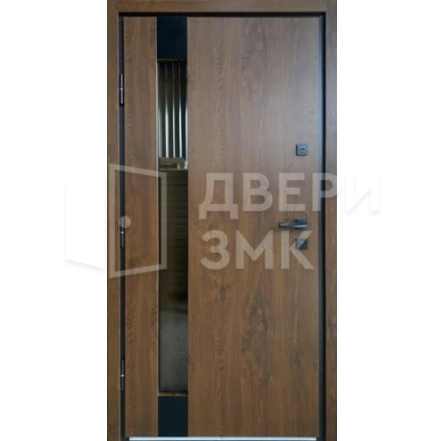 Парадная дверь со стеклопакетом однопольная с панелями МДФ недорогая ВД-12803