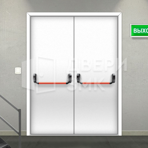 Двупольная глухая противопожарная дверь 1 типа со скрытыми петлями ДП-18889