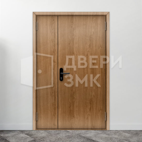 Полуторная глухая противопожарная дверь 1 типа с отделкой мдф ДП-18647