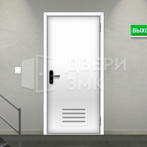 Однопольная глухая противопожарная дверь 2 типа с вент решеткой ДП-18423