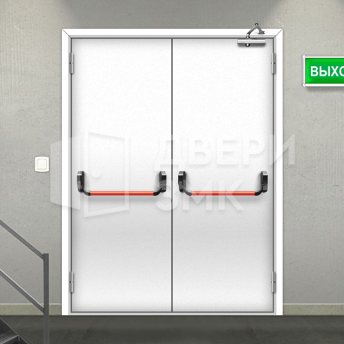 Двупольная дверь противопожарная с выпадающим порогом 1 типа глухая ДП-18898