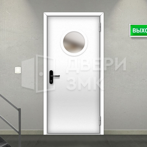 Однопольная остекленная противопожарная дверь EI-45 утепленная ДП-18485