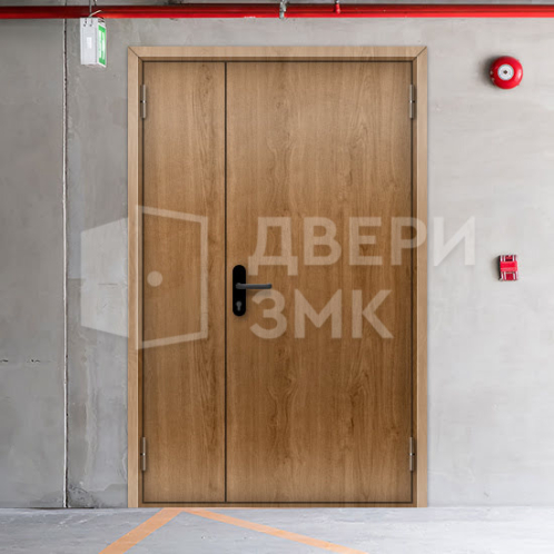Полуторная глухая противопожарная дверь 1 типа с отделкой мдф ДП-18647