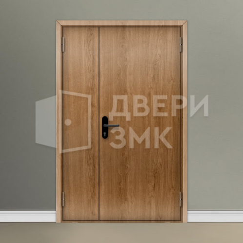 Полуторная глухая противопожарная дверь 1 типа с отделкой мдф ДП-18647