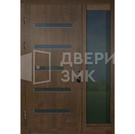 Дверь полуторка со стеклом элитная с отделкой МДФ недорого ВД-14008