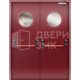 Противопожарная остекленная дверь с системой пуш-бар ДП-19036