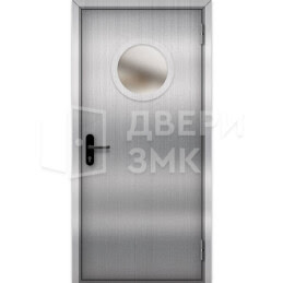 Однопольная остекленная противопожарная дверь EIS нержавеющая ДП-18510