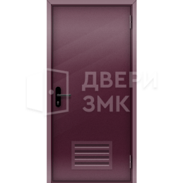 Однопольная глухая противопожарная дверь EI-15 с решеткой ДП-18333