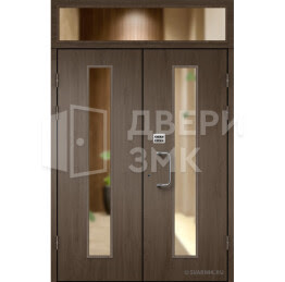 Дверь для подъезда с МДФ и фрамугой ДВП-15409