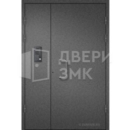 Черная порошковая дверь для тамбура подъезда ДВП-15370