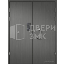Двустворчатая дверь с отделкой светлым МДФ ДВП-15376