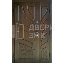 Дверь металлическая полуторная входная в квартиру с отделкой филёнкой ВД-14060