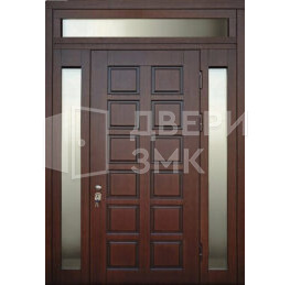 Трехстворчатая филенчатая дверь с остеклением и верхней вставкой ВД-14141