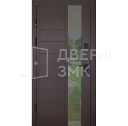 Премиум однопольная дверь со стеклянной вставкой в загородный дом ВД-12841