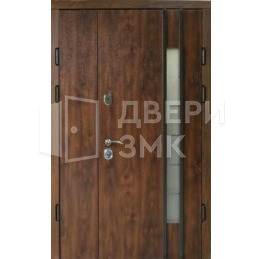 Дверь входная полуторная с остеклением элитная для загородного дома ВД-12895