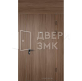 Дверь тамбурная глухая с фрамугой и перегородкой МДФ — порошок ТД-16302