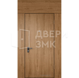 Дверь с фрамугой и перегородкой уличная с декоративными элементами скелет ТД-16306