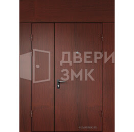 Дверь в тамбур с фрамугой и перегородкой ламинат ТД-16429