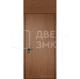 Дверь глухая металлическая с витражом и шпоном ТД-16301