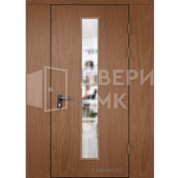 Дверь в тамбур со стеклом с перегородкой ТД-16361